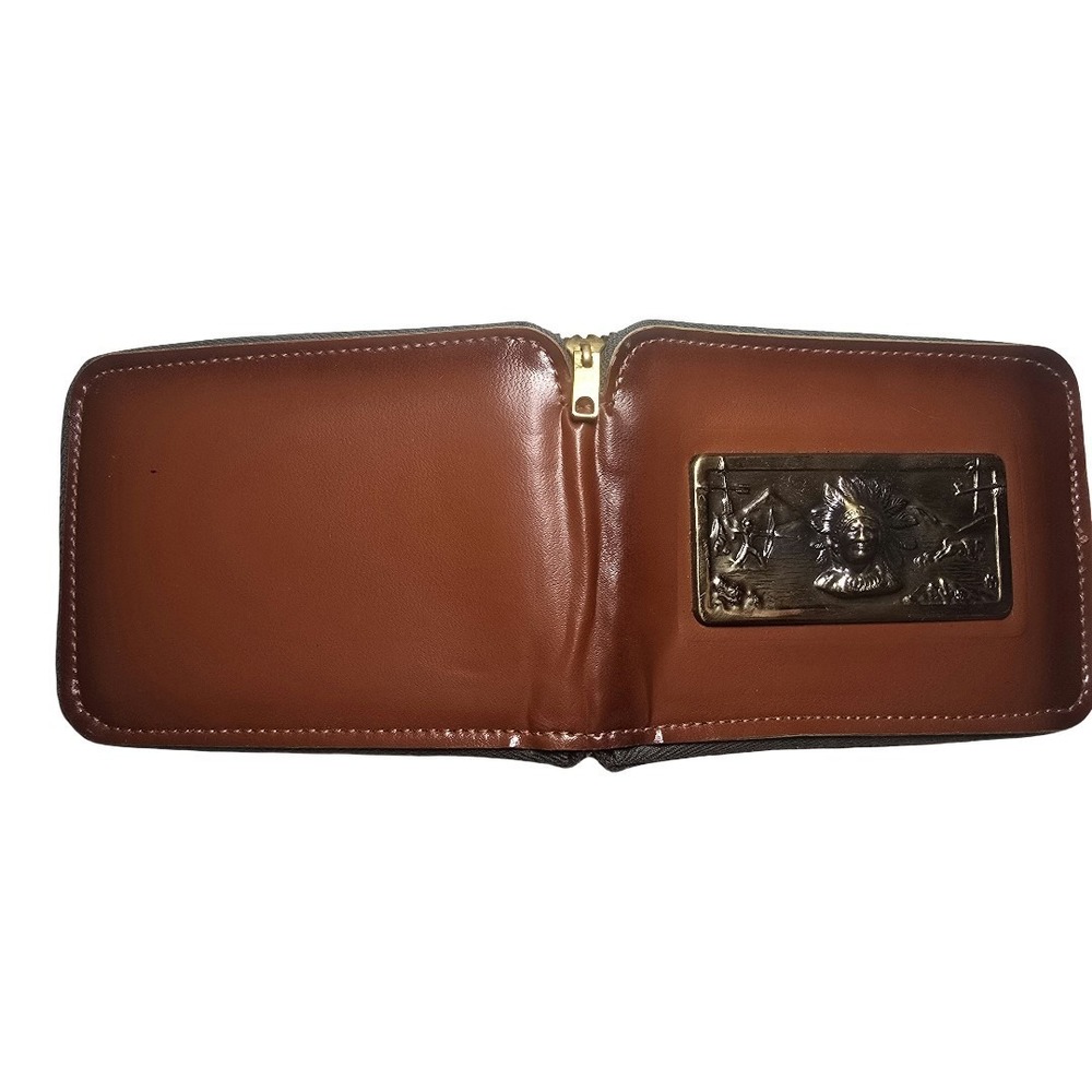 LORD FRANCIS VINTAGE 1950s 1960s Brown Leather Zip Wallet Coin ID Holder - Picture 2 of 14